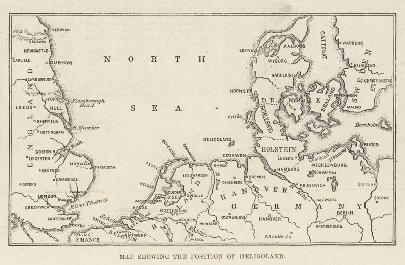 Carte montrant la position de Heligoland - English School