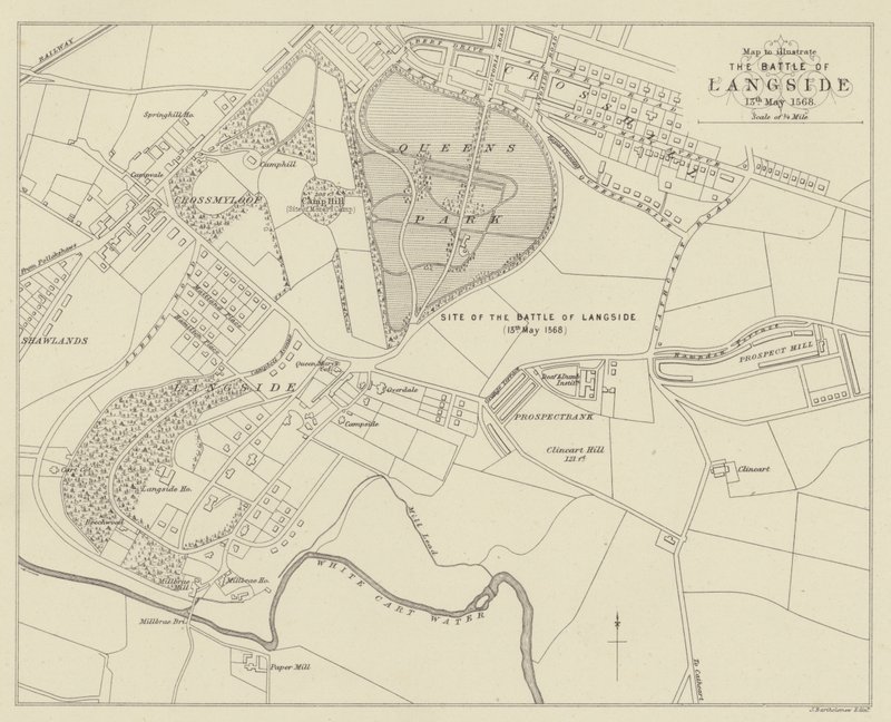 Carte pour illustrer la Bataille de Langside - English School