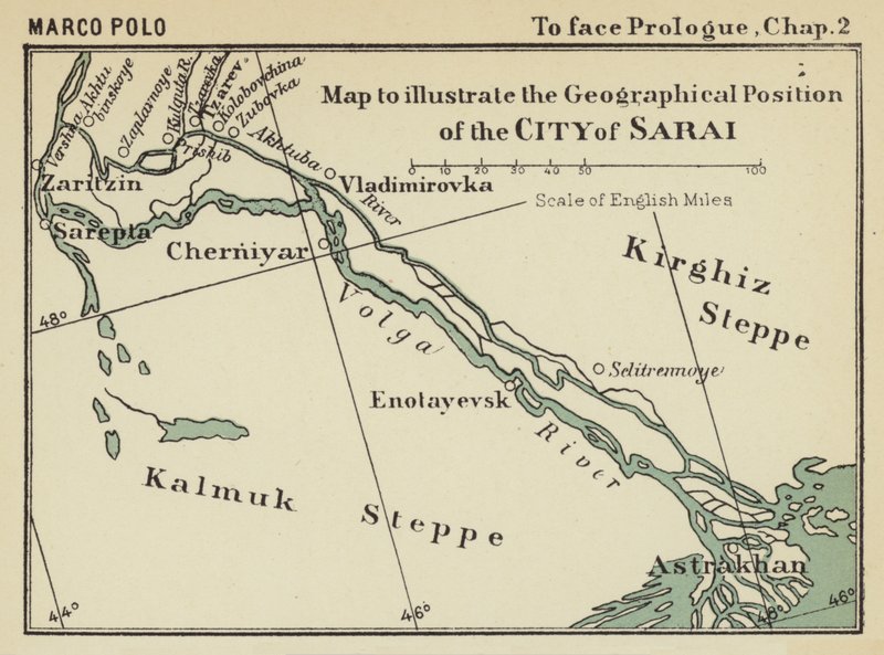 Carte illustrant la position géographique de la ville de Sarai - English School