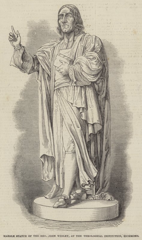 Statue en marbre du Révérend John Wesley, à l