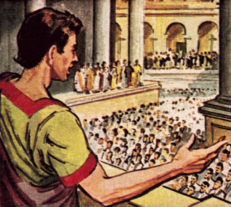 Marc Antoine parlant du meurtre de Jules César au peuple de Rome - English School