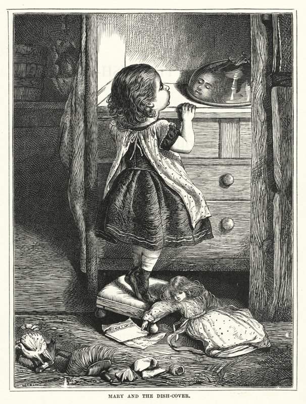Marie et le couvercle de plat (gravure) - English School