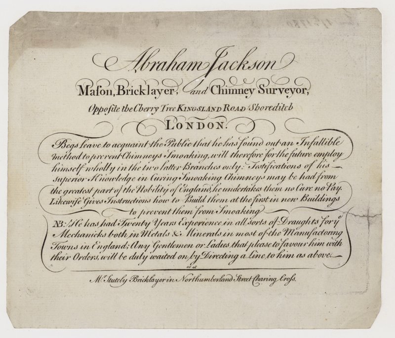 Maçon, Abraham Jackson, carte de visite - English School