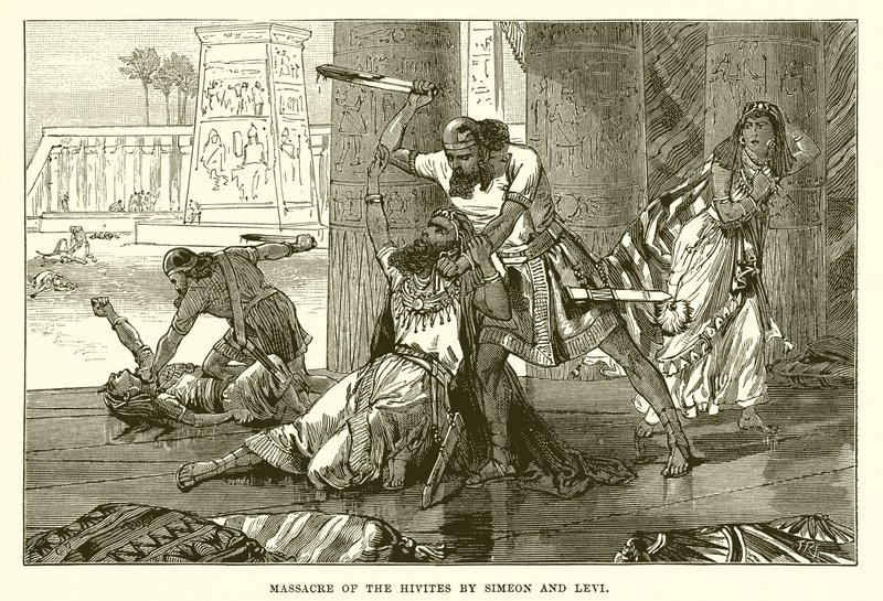 Massacre des Hivites par Siméon et Lévi - English School