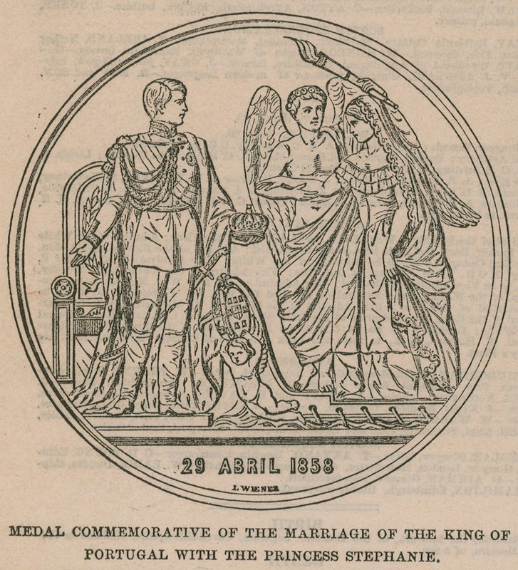 Médaille commémorative du mariage du roi du Portugal avec la princesse Stéphanie - English School