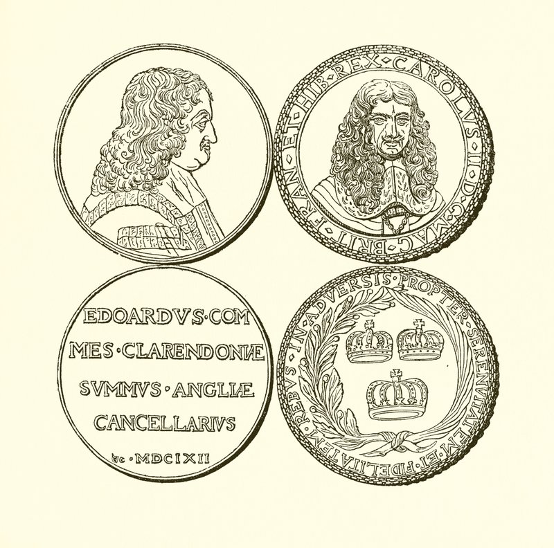 Médaille de Clarendon et médaille en commémoration de la restauration - English School
