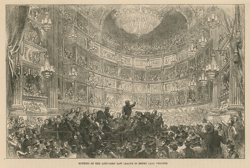 Réunion de la Ligue Anti-Corn Law au Drury Lane Theatre - English School