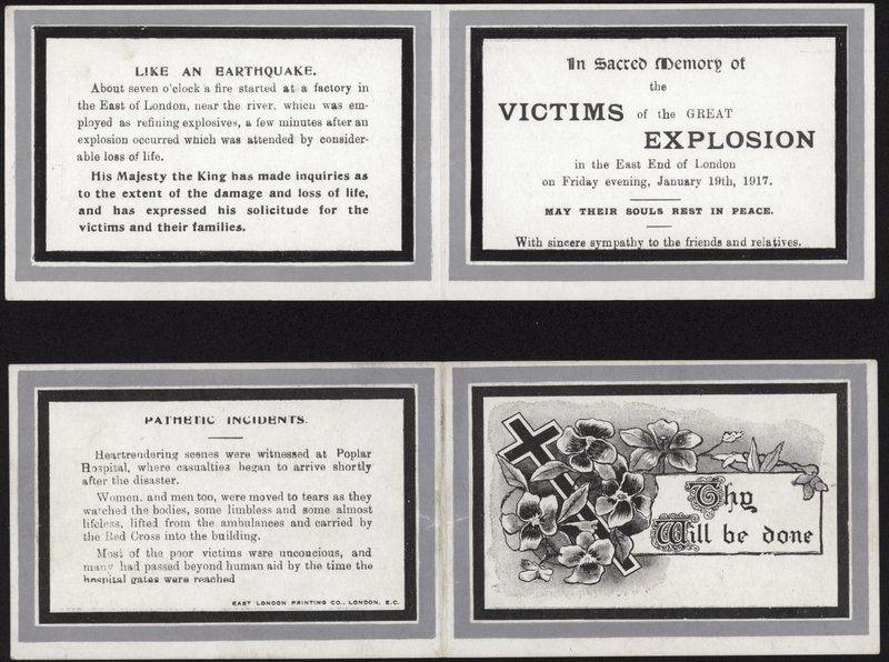 Carte commémorative en mémoire sacrée des victimes de la Grande Explosion - English School