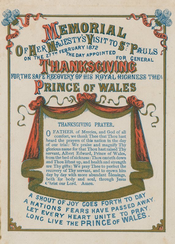 Mémorial de la visite de Sa Majesté à la cathédrale Saint-Paul, Londres, le 27 février 1872 - English School