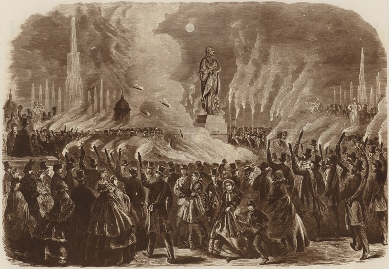 Festival Mendelssohn, la procession aux flambeaux, 1860 - English School