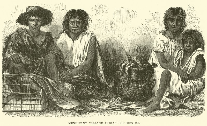 Indiens mendiants de village du Mexique - English School