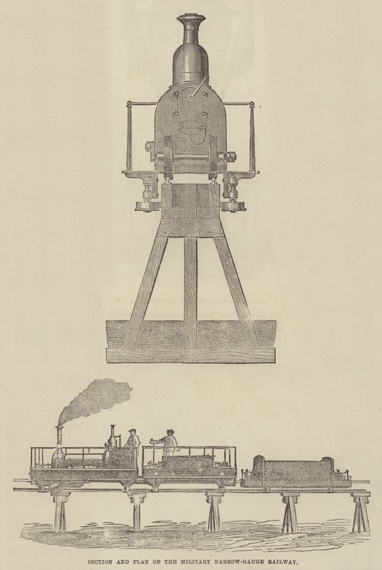 Chemin de fer militaire à voie étroite (gravure) - English School