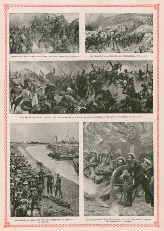 Actions militaires impliquant des marins britanniques pendant le règne de la reine Victoria : la guerre zouloue, la guerre des Boers, la révolte mahdiste au Soudan, la rébellion des Boxers et la guerre anglo-égyptienne - English School