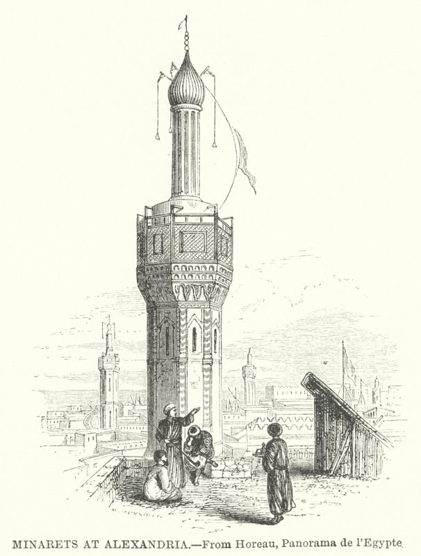 Minarets à Alexandrie (gravure) - English School