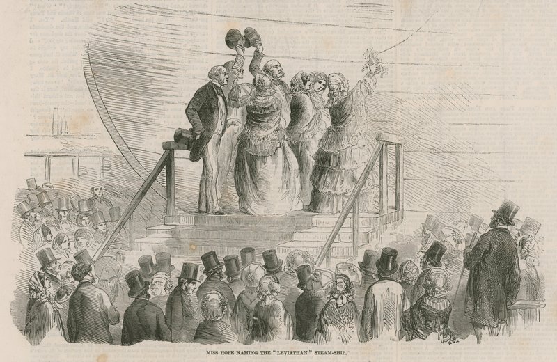 Mademoiselle Hope nommant le navire à vapeur Leviathan - English School