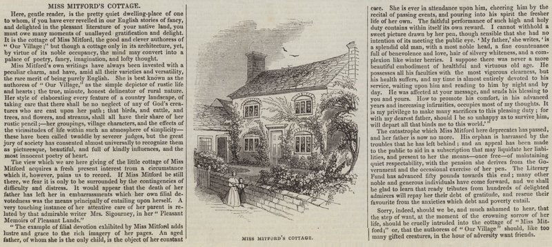 Cottage de Miss Mitford (gravure) - English School