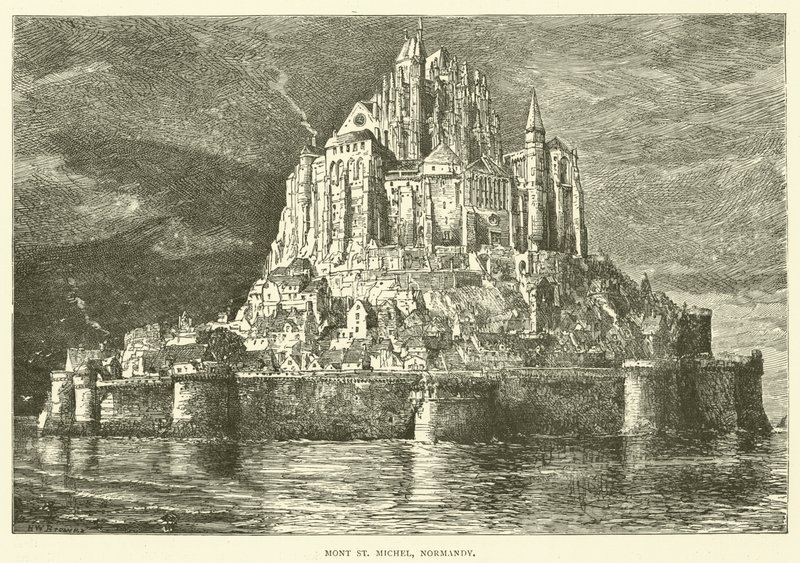 Mont St Michel, Normandie (gravure) - English School