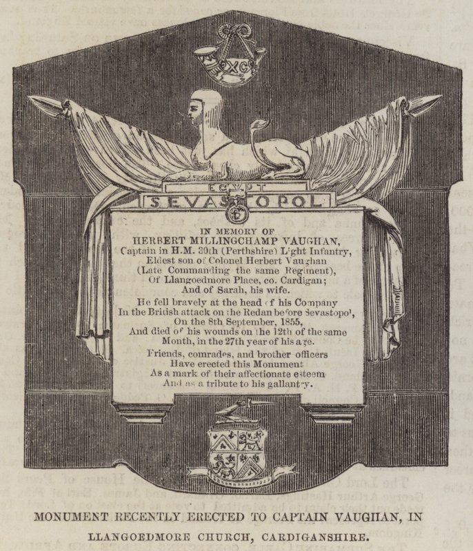 Monument récemment érigé au capitaine Vaughan, dans l