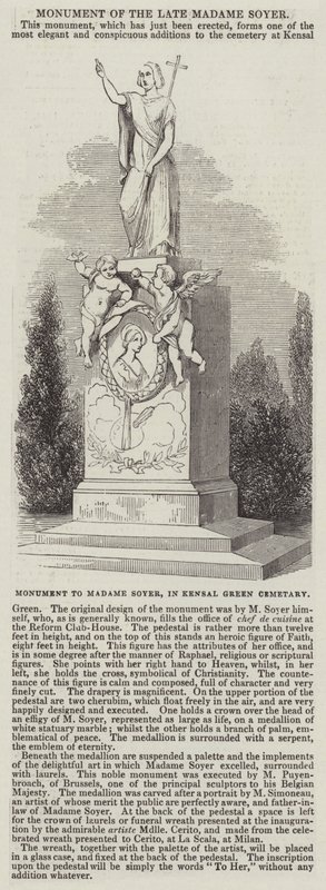 Monument à Madame Soyer, au cimetière de Kensal Green - English School