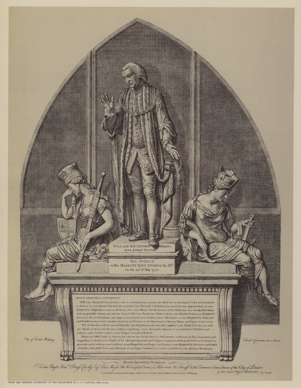 Monument à William Beckford, deux fois Lord Maire de Londres, par John Francis Moore, Guildhall, Cité de Londres - English School