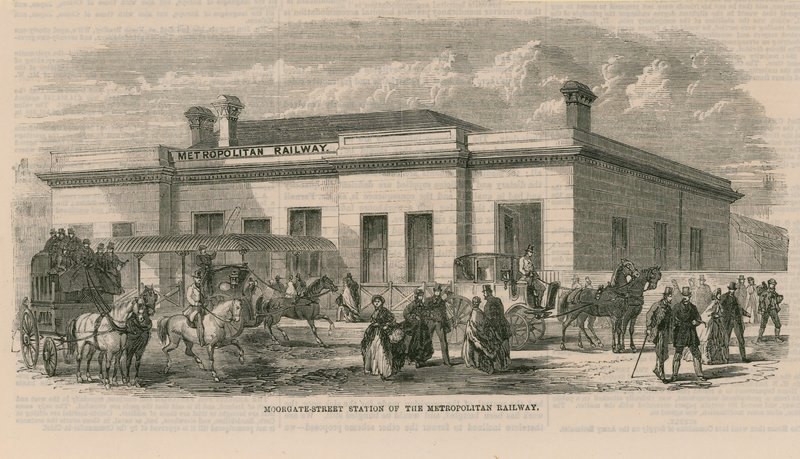 Station Moorgate Street du Metropolitan Railway - English School