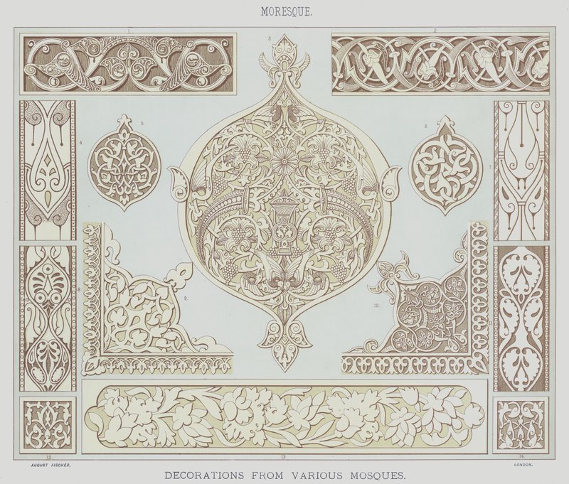 Moresque, Décorations de diverses mosquées - English School