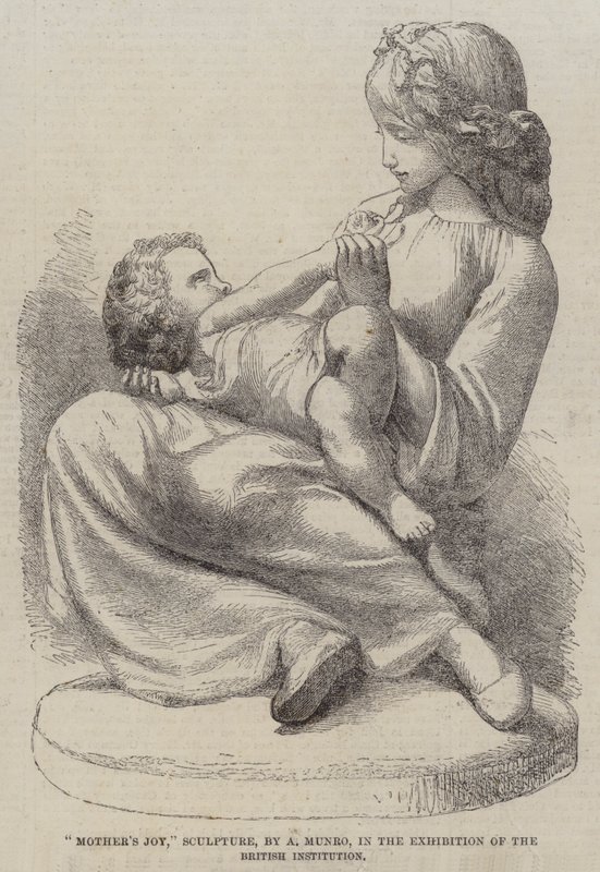 "La joie de la mère," sculpture, par A Munro, dans l