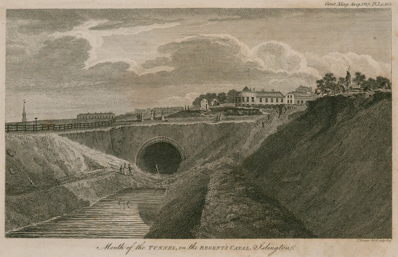 Bouche du tunnel sur le canal de Regent, Islington, Londres - English School