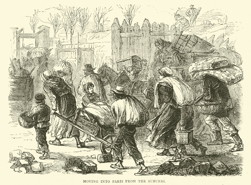 Entrée dans Paris depuis les banlieues, décembre 1870 - English School
