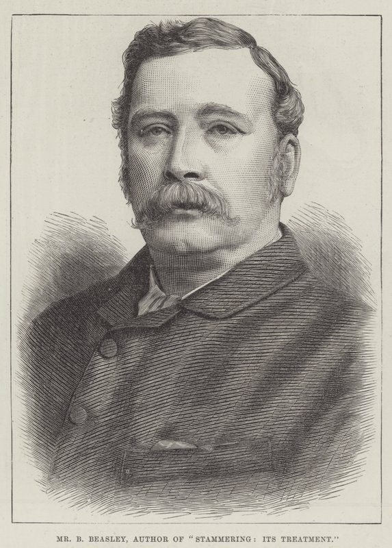 M. B Beasley, auteur de "Bégaiement, son traitement" (gravure) - English School