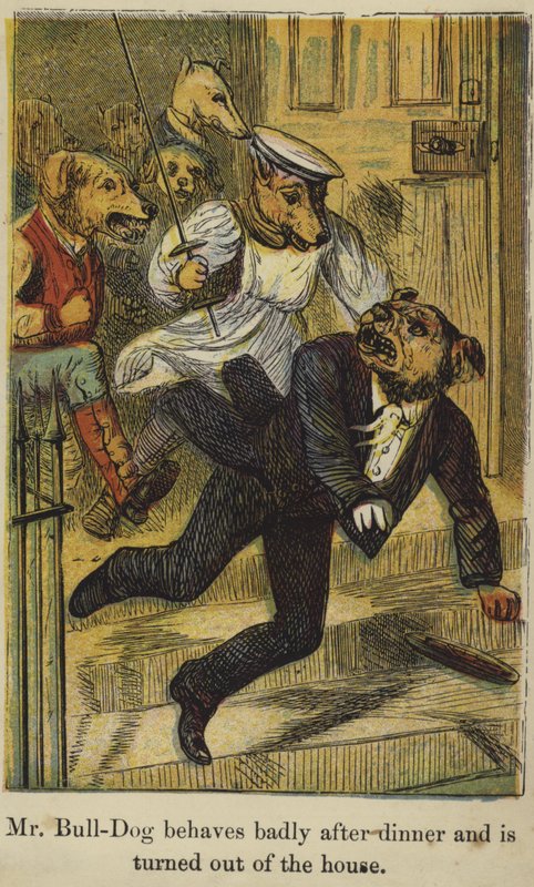 M. Bull-Dog se comporte mal après le dîner et est expulsé de la maison - English School