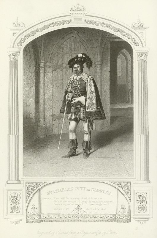 M. Charles Pitt comme Gloster, Henri VI, Partie III - English School