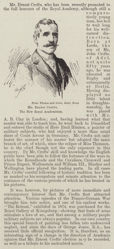 M. Ernest Crofts, le nouveau académicien royal (gravure) - English School