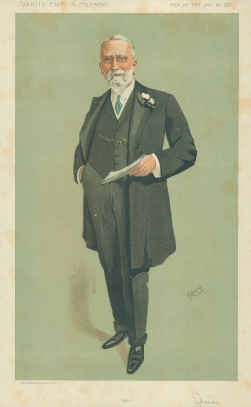 M. Evan Spicer, Papier, 8 mai 1912, caricature de Vanity Fair - English School