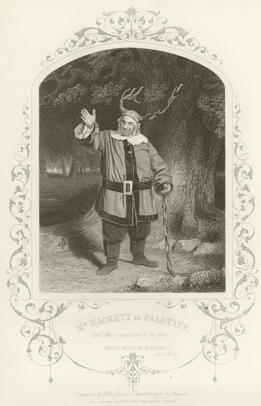 M. Hackett en Falstaff, Les Joyeuses Commères de Windsor, Acte V, scène v - English School