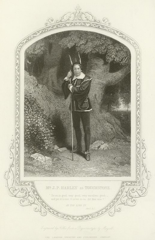 M. J P Hartley en Touchstone, Comme il vous plaira, Acte V, scène i - English School