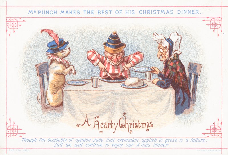 M. Punch assis pour le dîner de Noël - English School