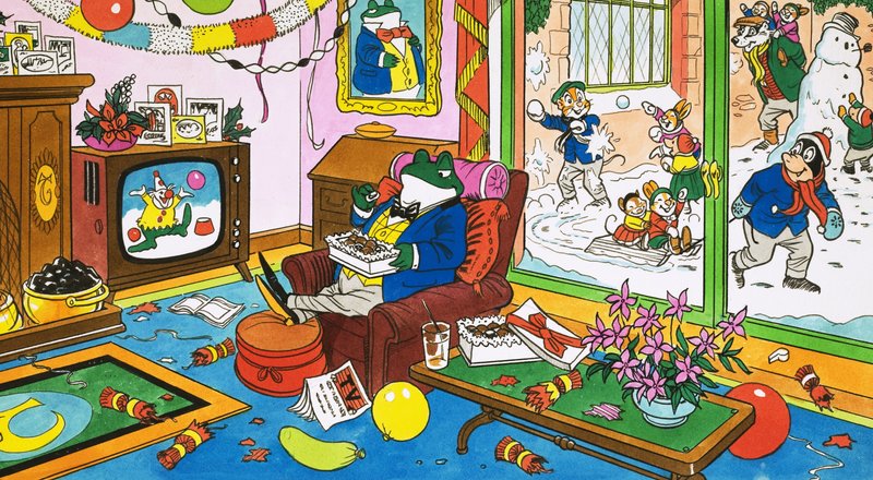 Monsieur Crapaud regardant la télévision en couleur - English School