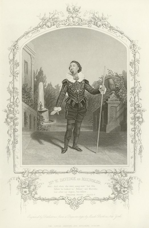 M. W Davidge en Malvolio, La Nuit des rois, Acte III, scène iv - English School