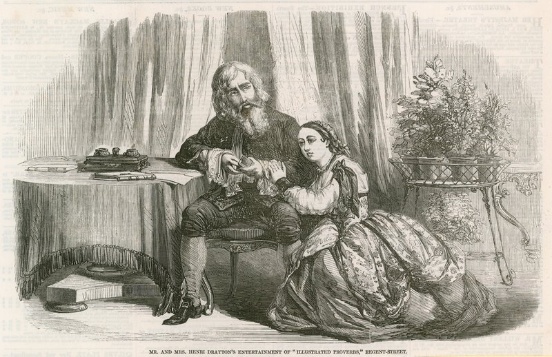 M. et Mme Henri Drayton divertissement de Proverbes Illustrés, Regent Street, Londres - English School