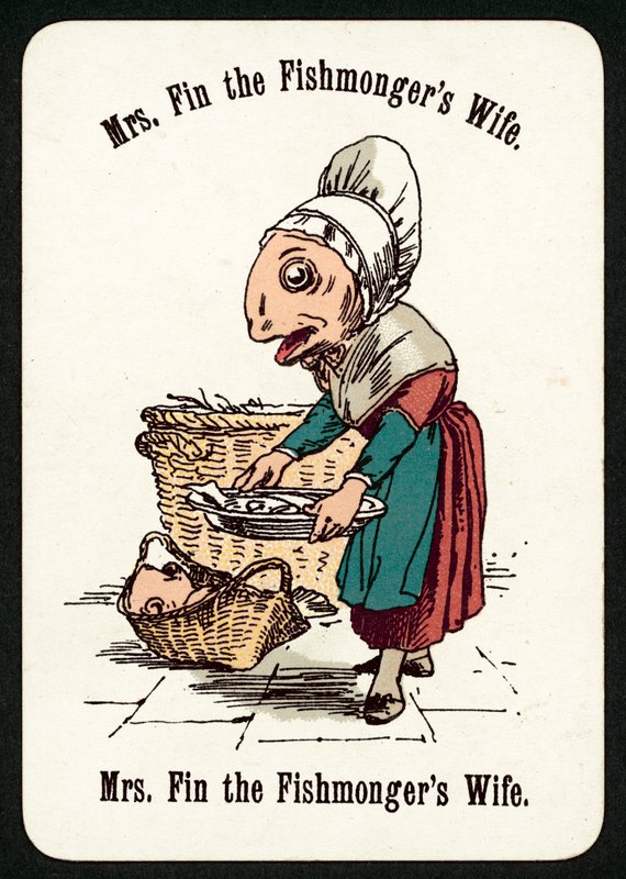 Mme Fin La femme du poissonnier (lithographie en couleur) - English School