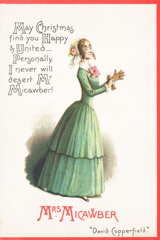 Mme Micawber, carte de Noël - English School