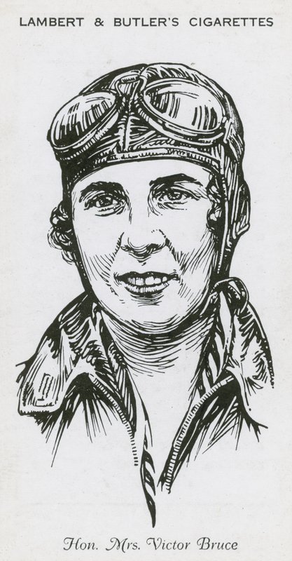 Mme Victor Bruce, aviatrice anglaise, pilote de course et pilote de bateau de vitesse - English School