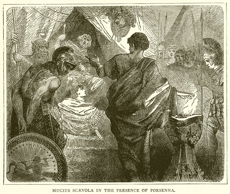 Mucius Scaevola en présence de Porsenna - English School