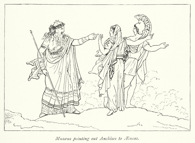 Musaeus montrant Anchises à Énée - English School