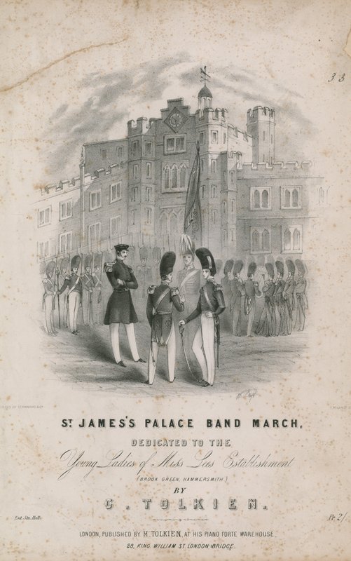 Partition musicale pour la marche de la fanfare du palais St James - English School