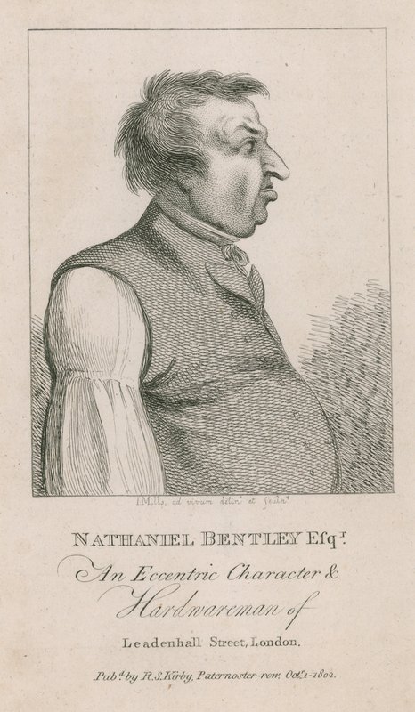 Nathaniel Bentley Esq, un personnage excentrique et quincaillier de Leadenhall Street, Londres - English School