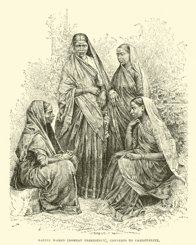 Femmes indigènes (présidence de Bombay), converties au christianisme - English School