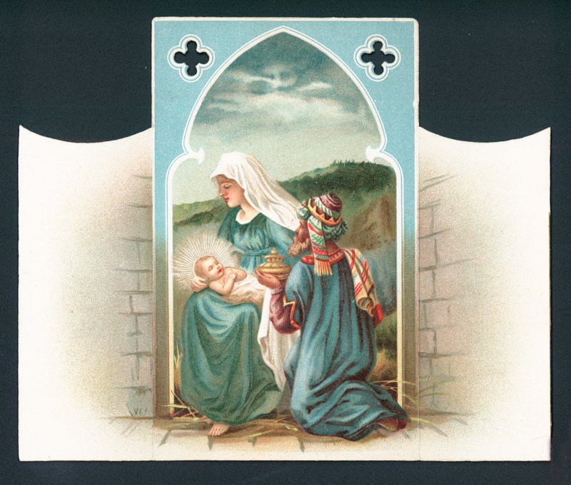 Scène de la Nativité, Carte de Noël - English School