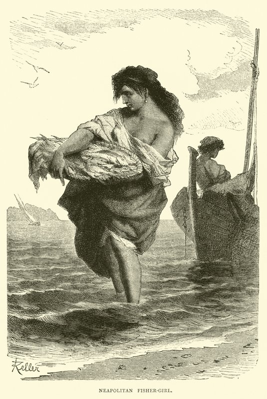 Jeune pêcheuse napolitaine - English School